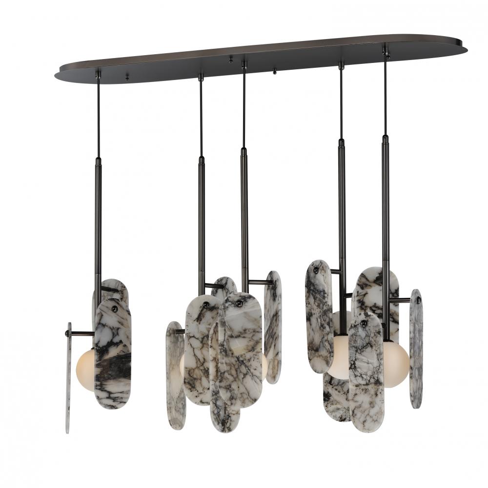 Studio M Lighting SM24815ARYGM Megalith - Stone Megalith 5-Light Pendant Striae Arya