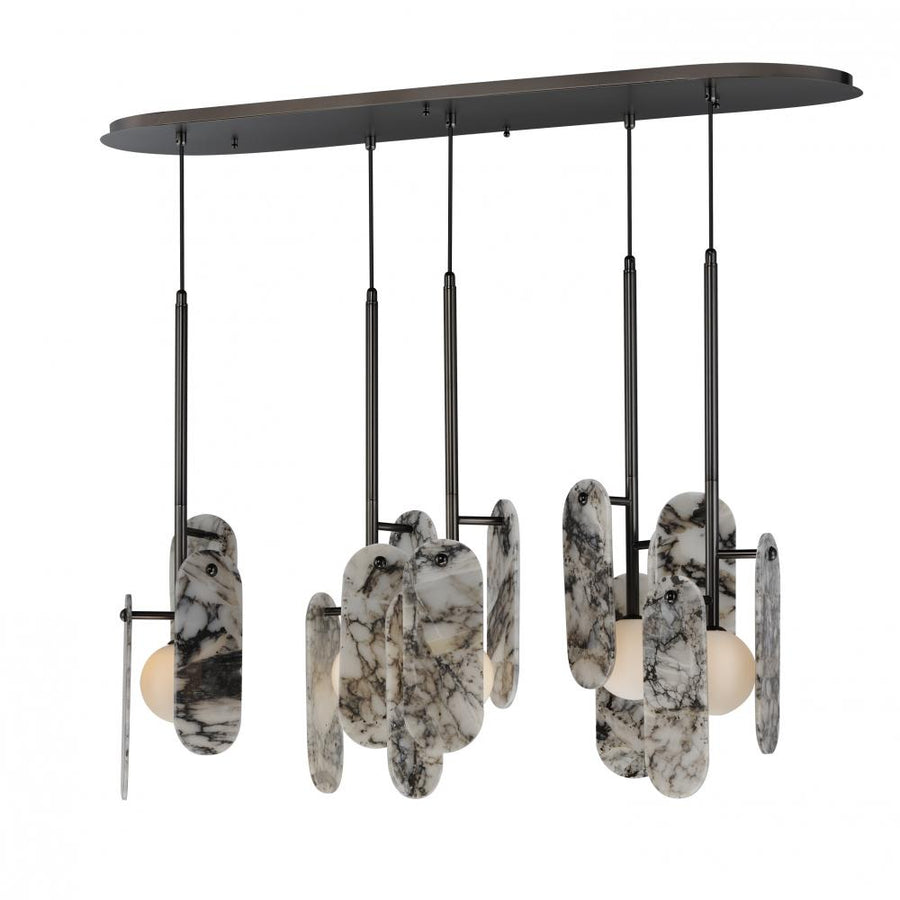 Studio M Lighting SM24815ARYGM Megalith - Stone Megalith 5-Light Pendant Striae Arya