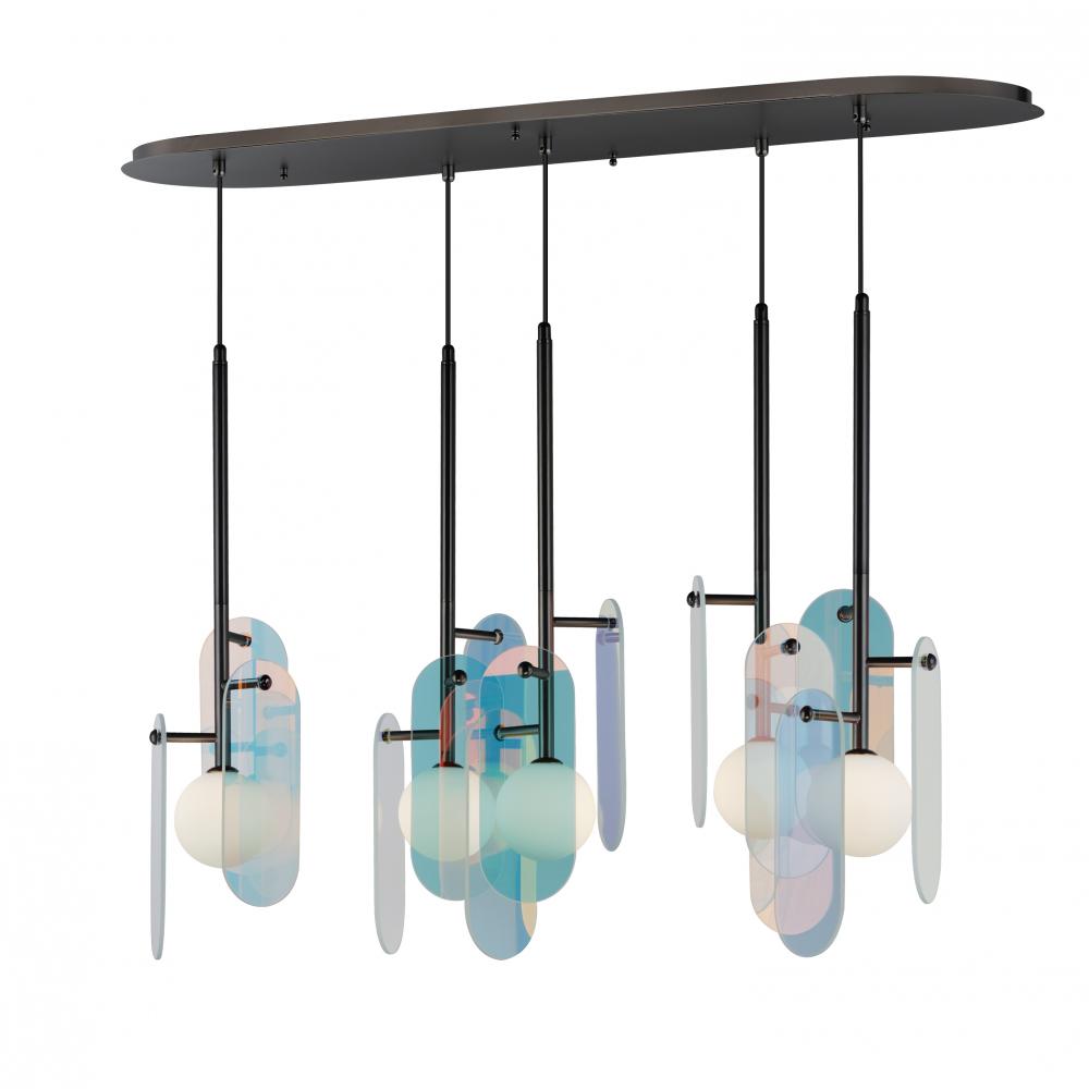 Studio M Lighting SM24815DCGM Megalith - Glass Megalith 5-Light Pendant Dichroic Glass