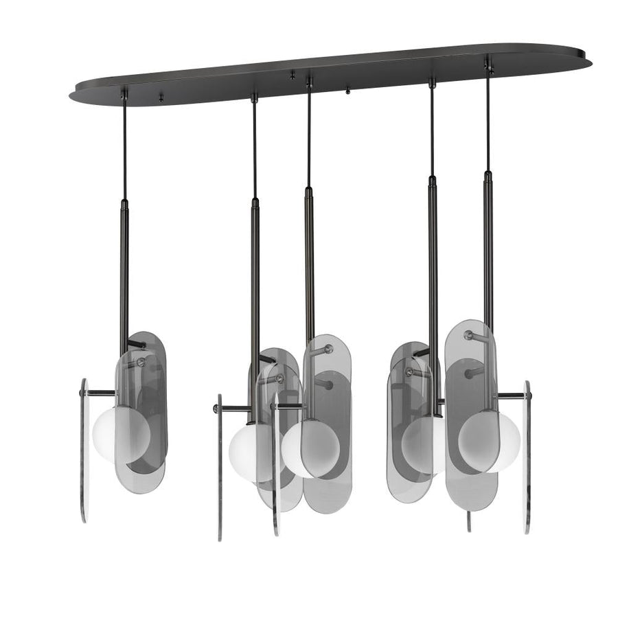 Studio M Lighting SM24815MSKGM Megalith - Glass Megalith 5-Light Pendant - Mirror Smoke