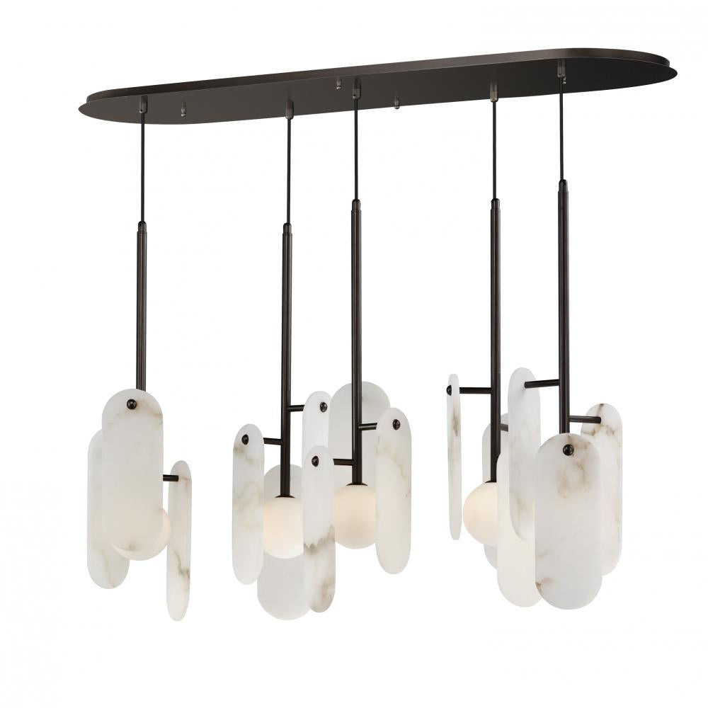 Studio M Lighting SM24815WABBZ Megalith - Stone Megalith 5-Light Pendant Spanish Alabaster