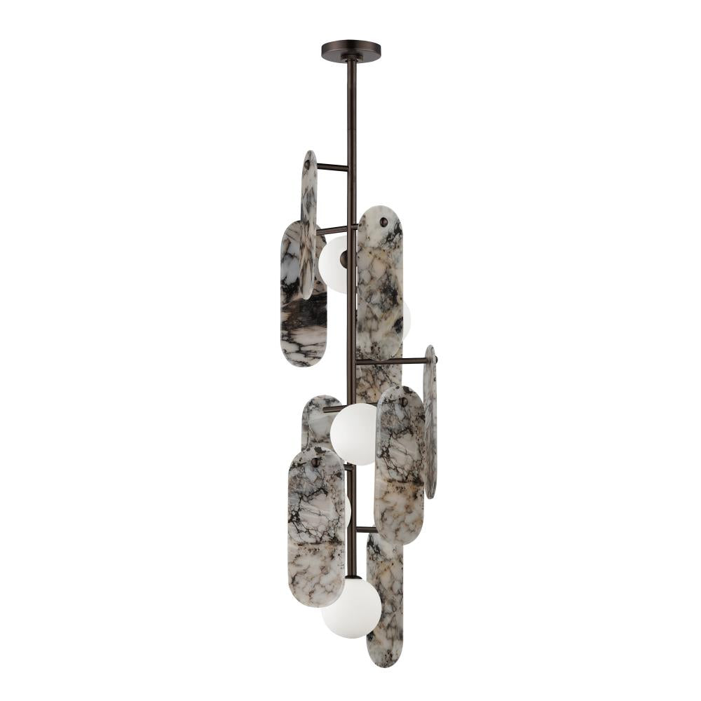 Studio M Lighting SM24827ARYBBZ Megalith - Stone Megalith 5-Light Vertical Pendant - Striae Arya