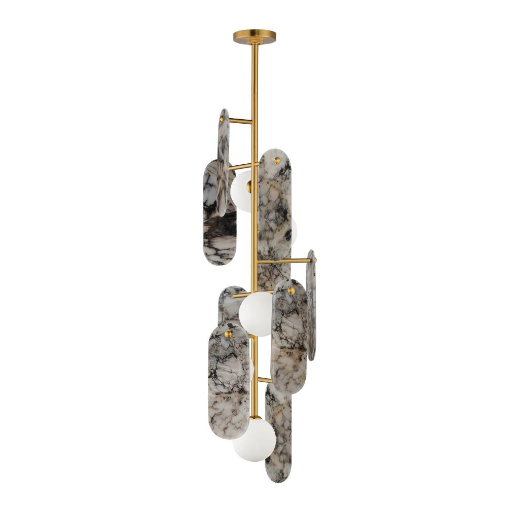 Studio M Lighting SM24827ARYNAB Megalith - Stone Megalith 5-Light Vertical Pendant - Striae Arya