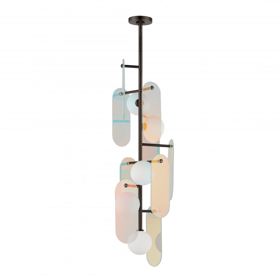 Studio M Lighting SM24827DCBBZ Megalith - Glass Megalith 5-Light Vertical Pendant - Dichroic Glass