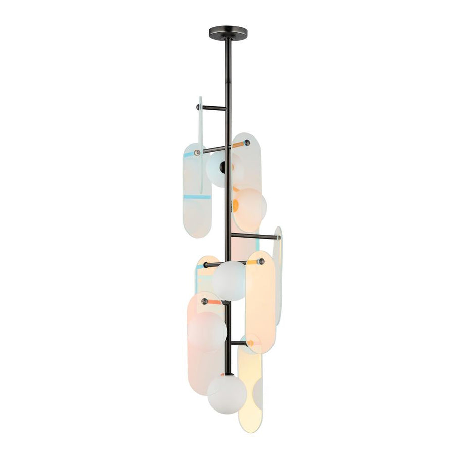 Studio M Lighting SM24827DCGM Megalith - Glass Megalith 5-Light Vertical Pendant - Dichroic Glass