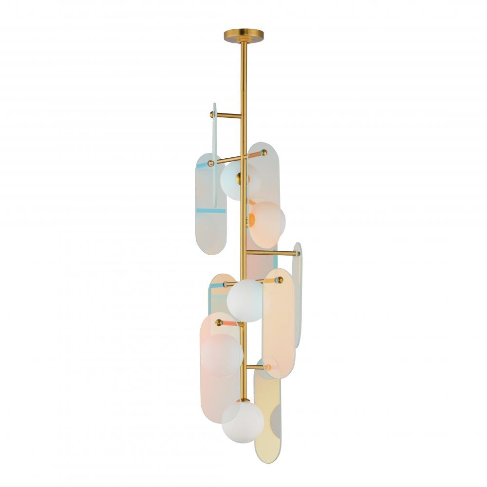 Studio M Lighting SM24827DCNAB Megalith - Glass Megalith 5-Light Vertical Pendant - Dichroic Glass