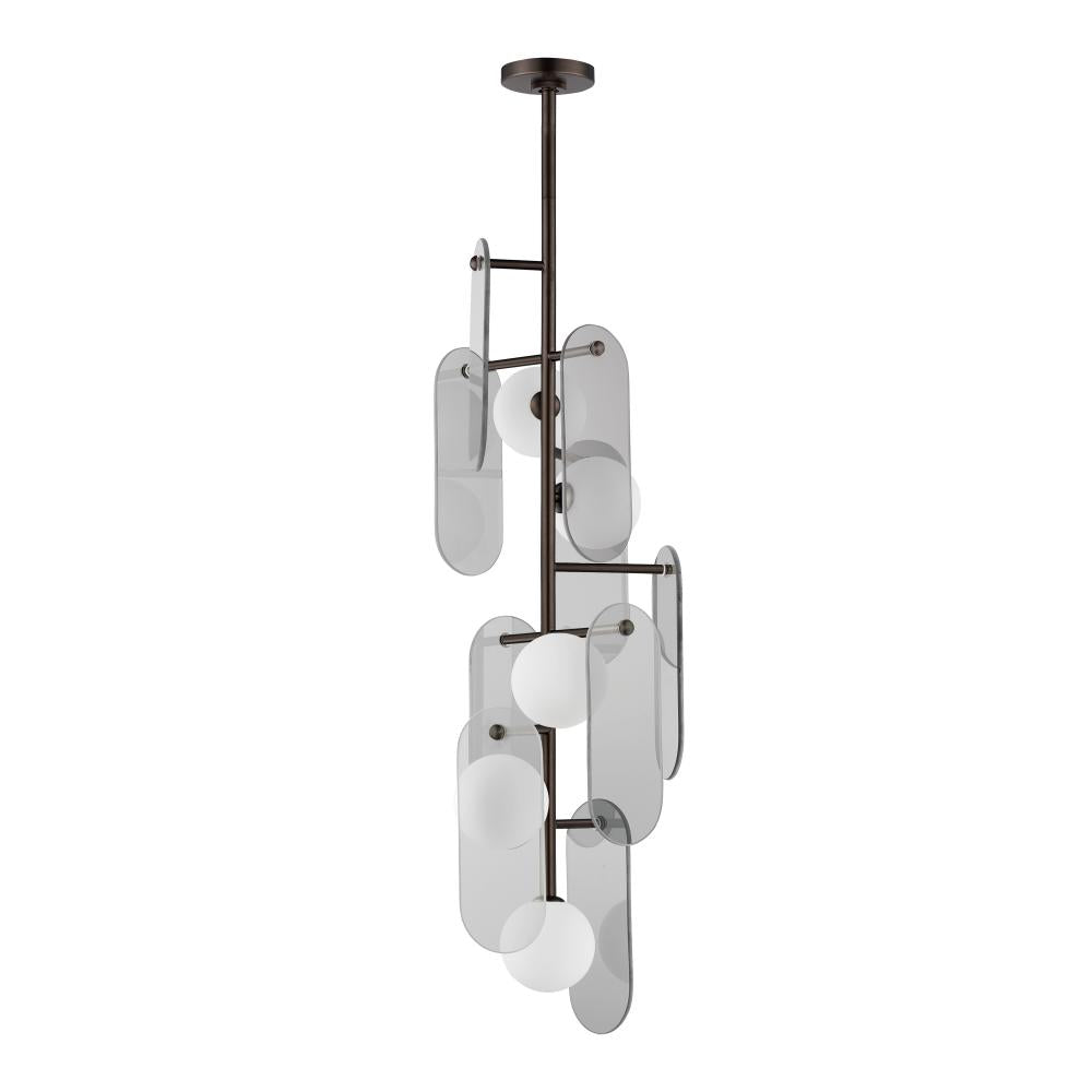 Studio M Lighting SM24827MSKBBZ Megalith - Glass Megalith 5-Light Vertical Pendant - Mirror Smoke