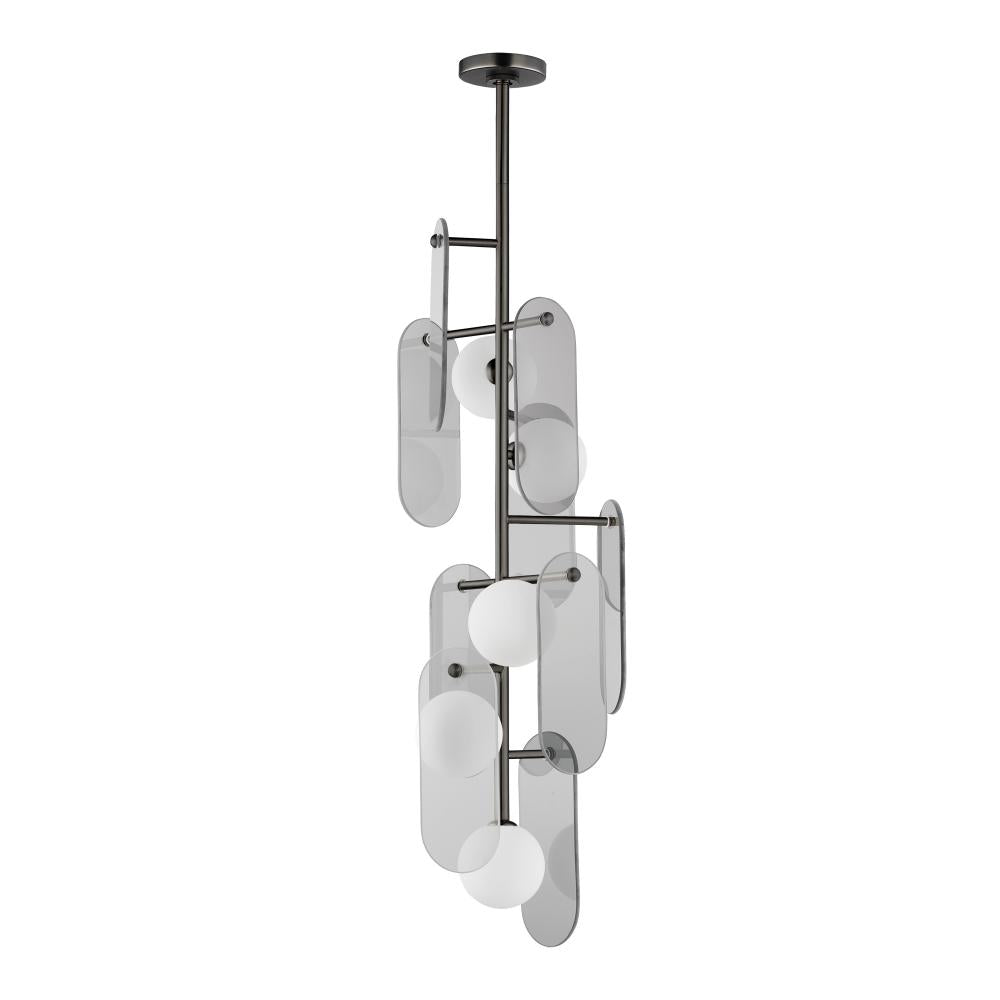Studio M Lighting SM24827MSKGM Megalith - Glass Megalith 5-Light Vertical Pendant - Mirror Smoke