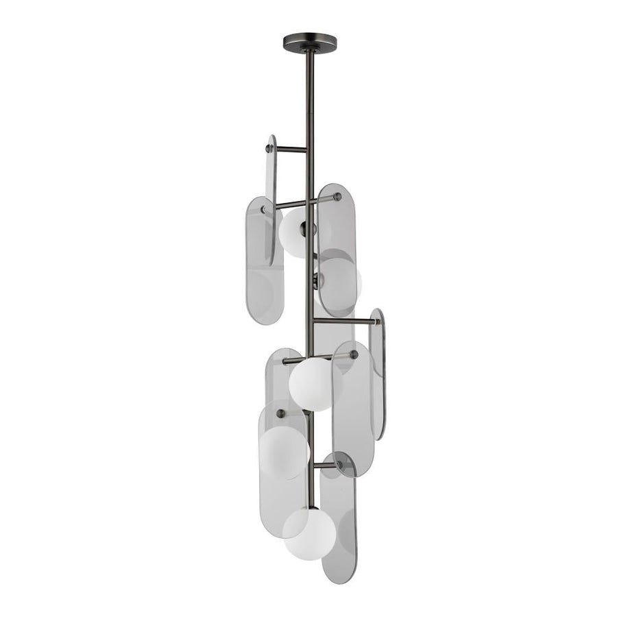 Studio M Lighting SM24827MSKGM Megalith - Glass Megalith 5-Light Vertical Pendant - Mirror Smoke