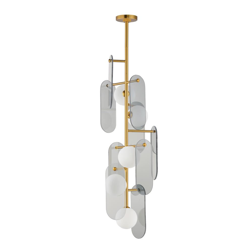 Studio M Lighting SM24827MSKNAB Megalith - Glass Megalith 5-Light Vertical Pendant - Mirror Smoke