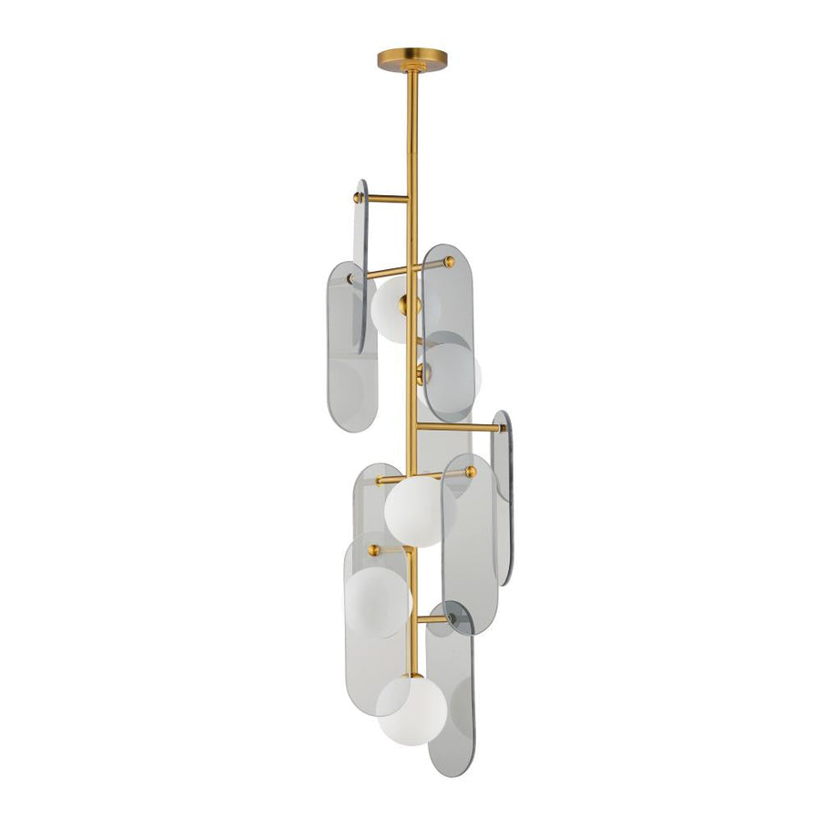 Studio M Lighting SM24827MSKNAB Megalith - Glass Megalith 5-Light Vertical Pendant - Mirror Smoke