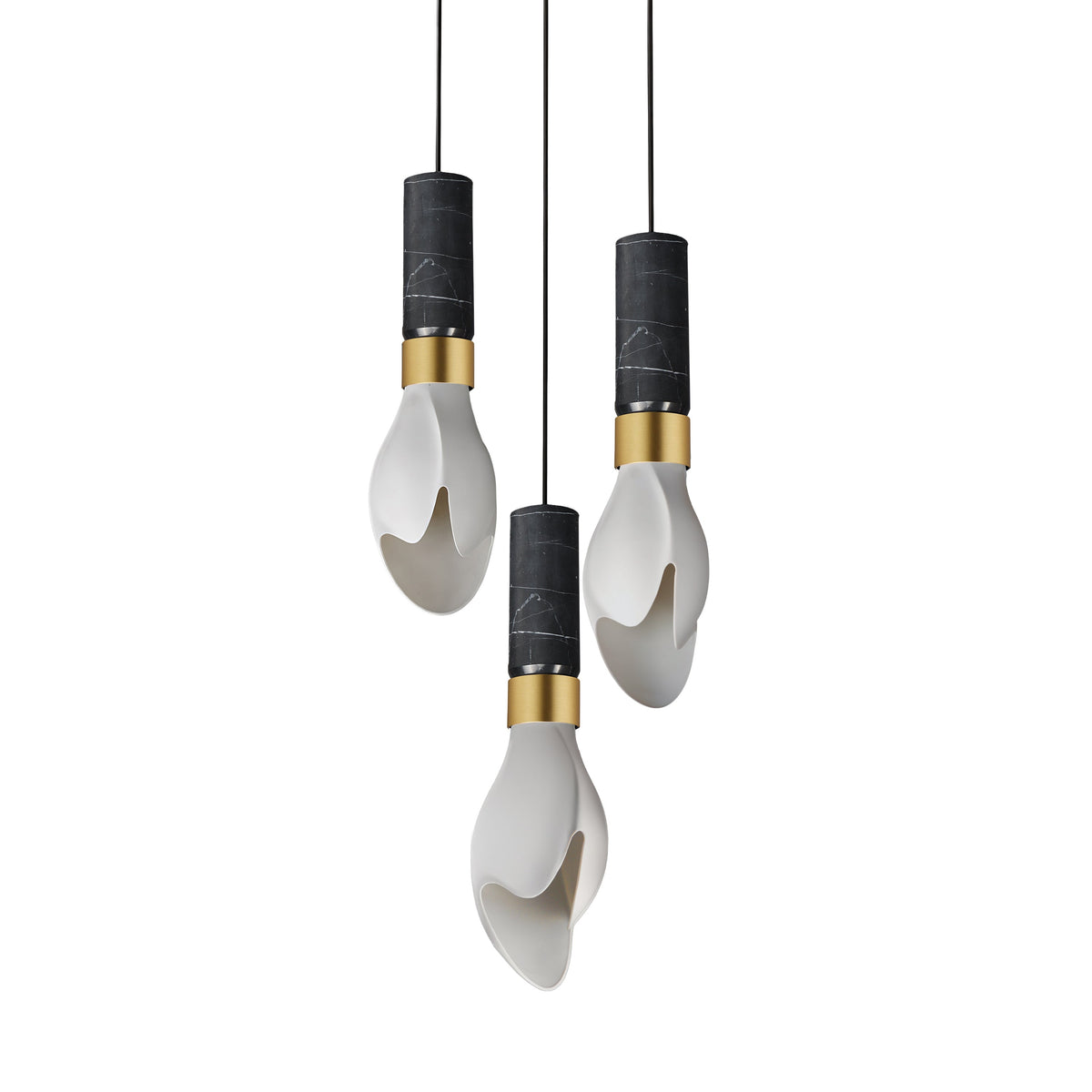 Studio M Lighting SM30143WTBKMNAB Burgeon 3-Light Pendant