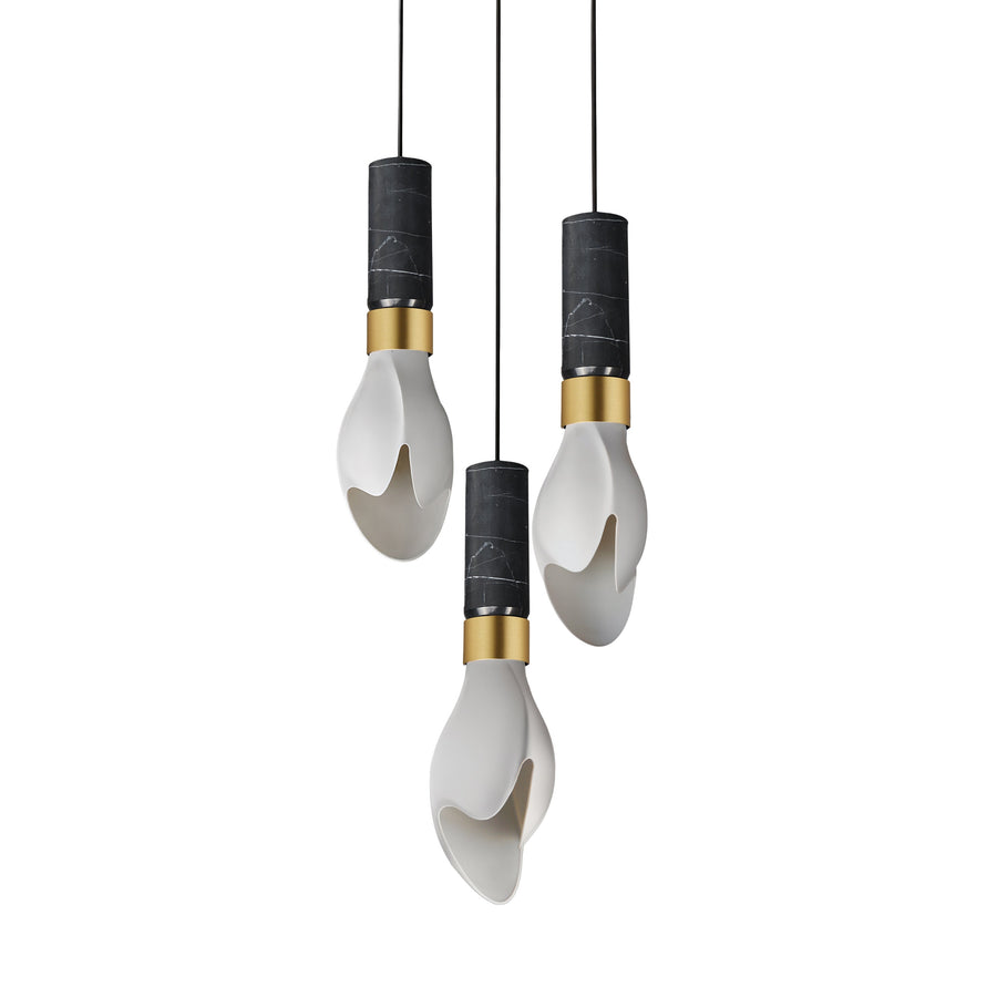 Studio M Lighting SM30143WTBKMNAB Burgeon 3-Light Pendant