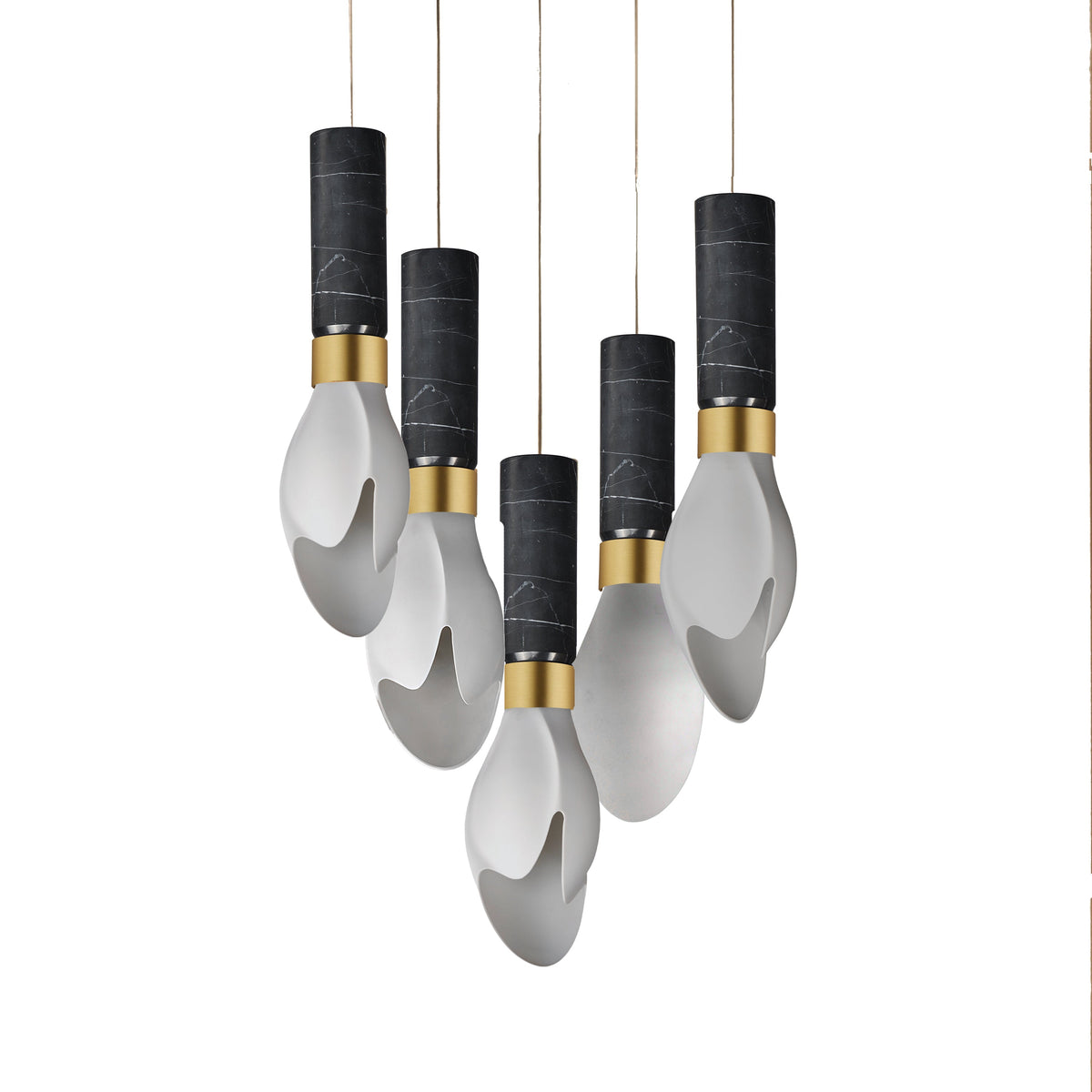 Studio M Lighting SM30145WTBKMNAB Burgeon 5-Light LED Pendant