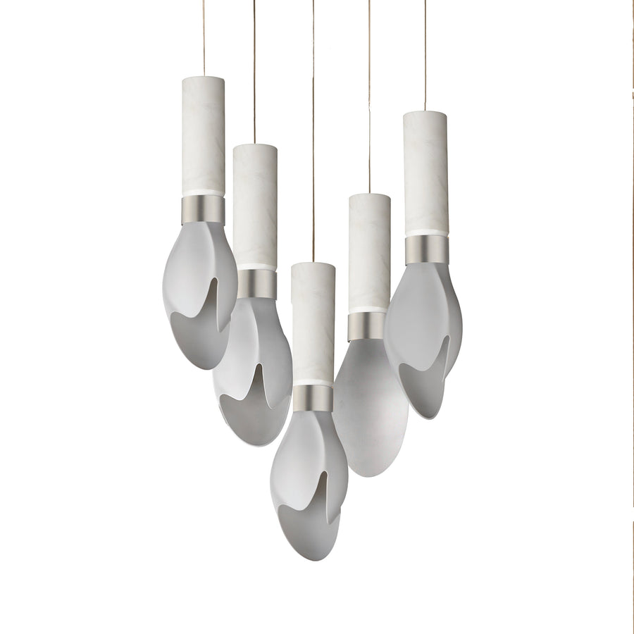 Studio M Lighting SM30145WTWCMSN Burgeon 5-Light LED Pendant