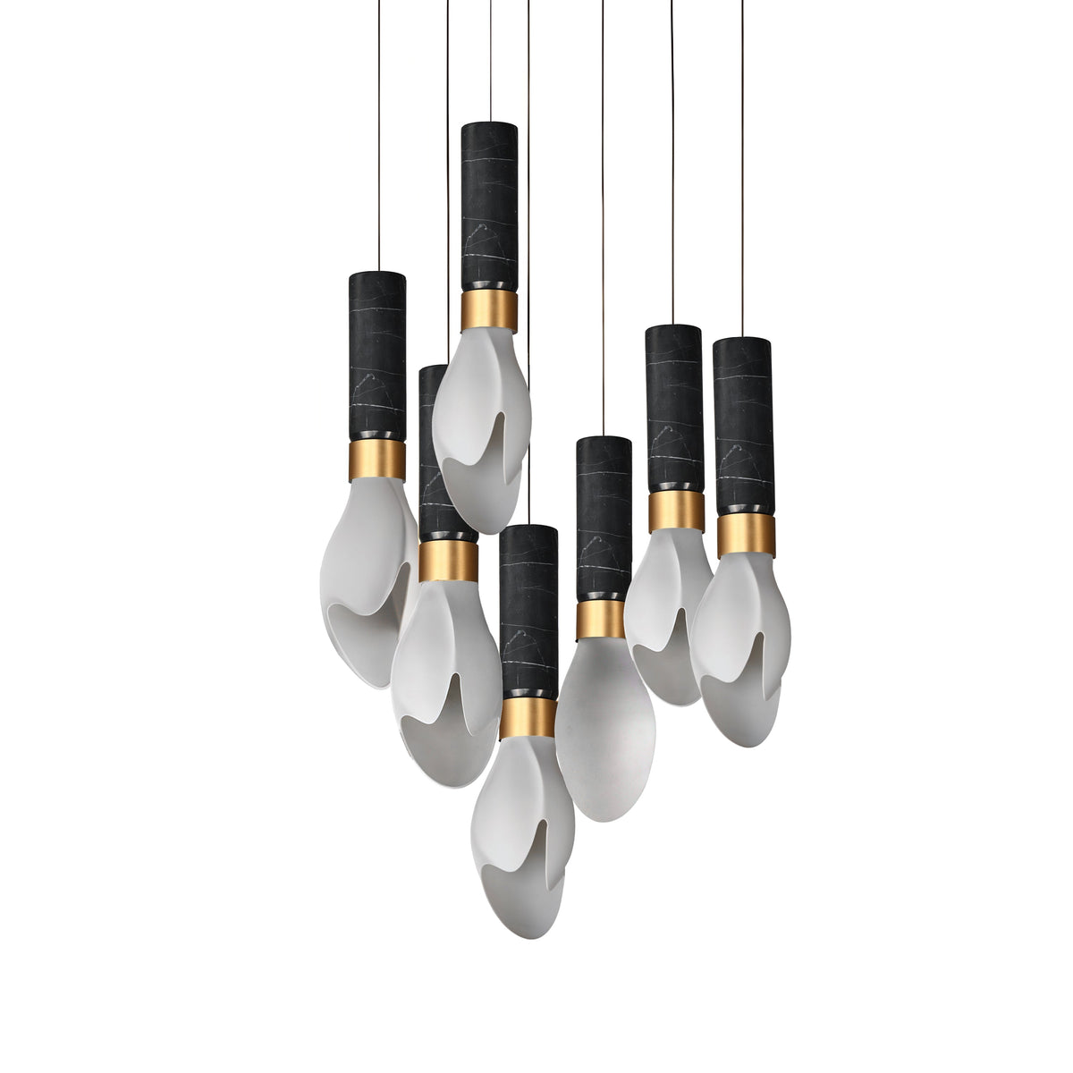 Studio M Lighting SM30147WTBKMNAB Burgeon 7-Light LED Pendant