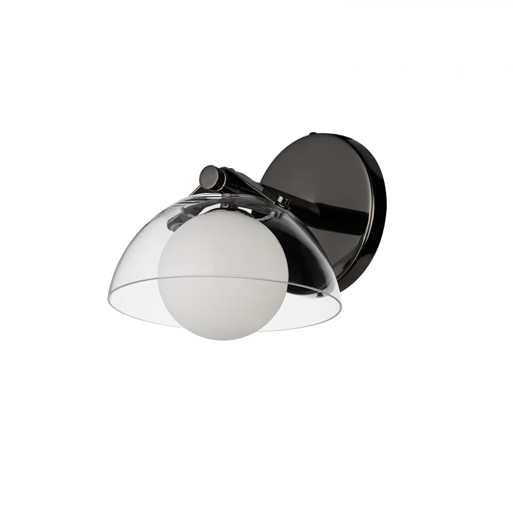 Studio M Lighting SM31001CLBC Domain 1-Light Wall Sconce - Clear/Black Nickel