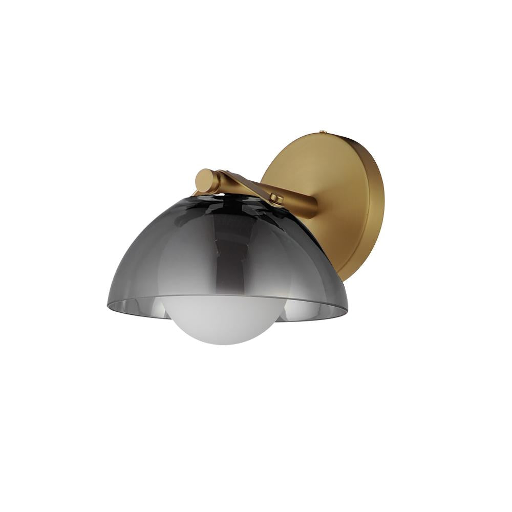 Studio M Lighting SM31001MSKNAB Domain 1-Light Wall Sconce - Smoke/Brass