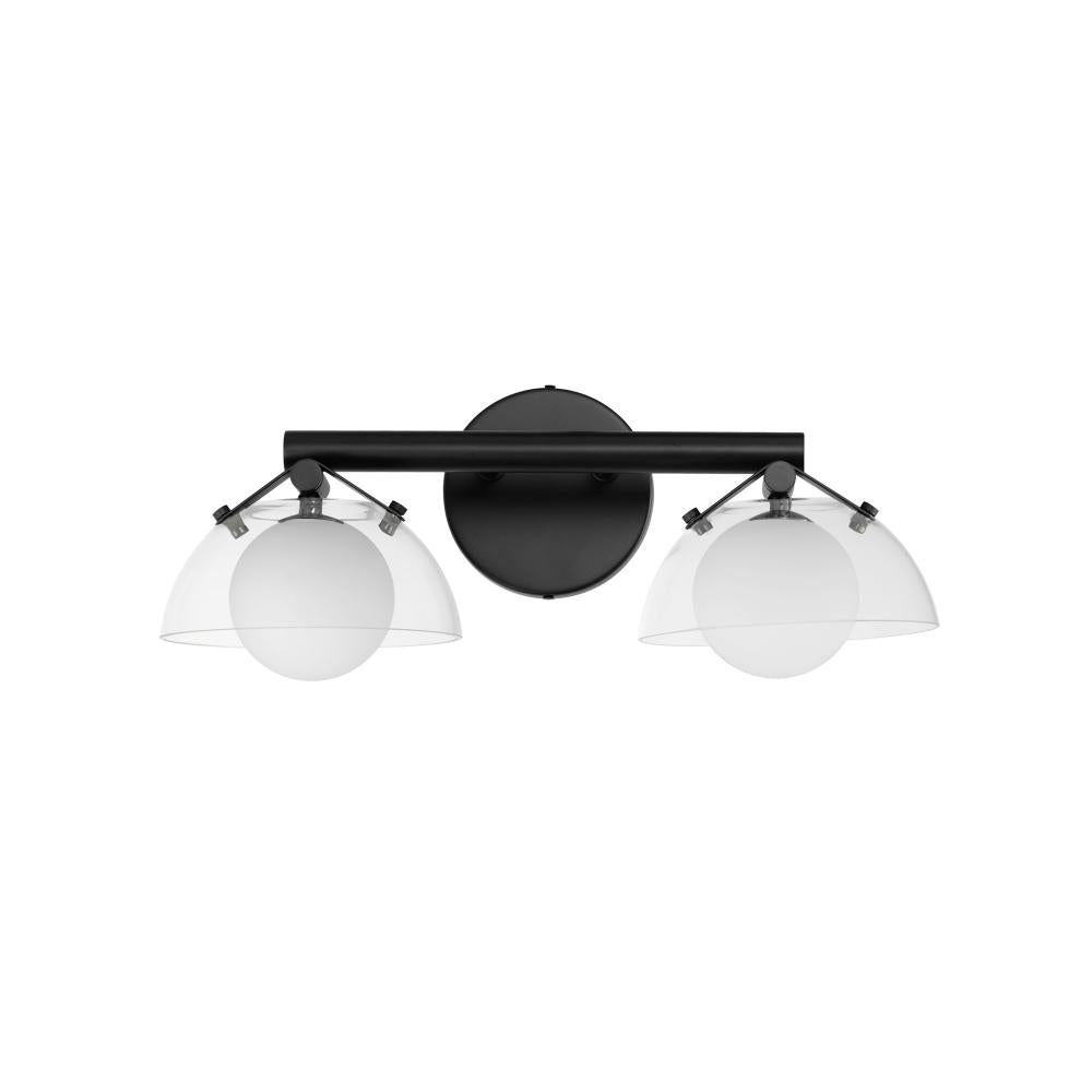 Studio M Lighting SM31002CLBK Domain 2-Light Wall Sconce - Clear/Black