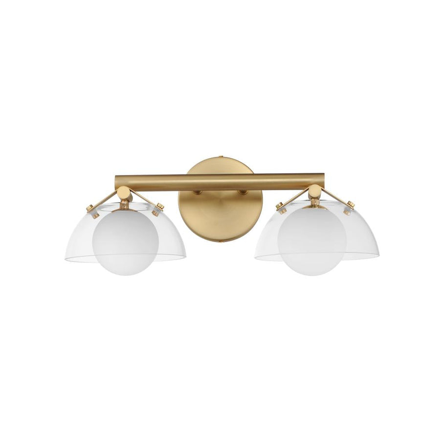 Studio M Lighting SM31002CLNAB Domain 2-Light Wall Sconce - Clear/Brass