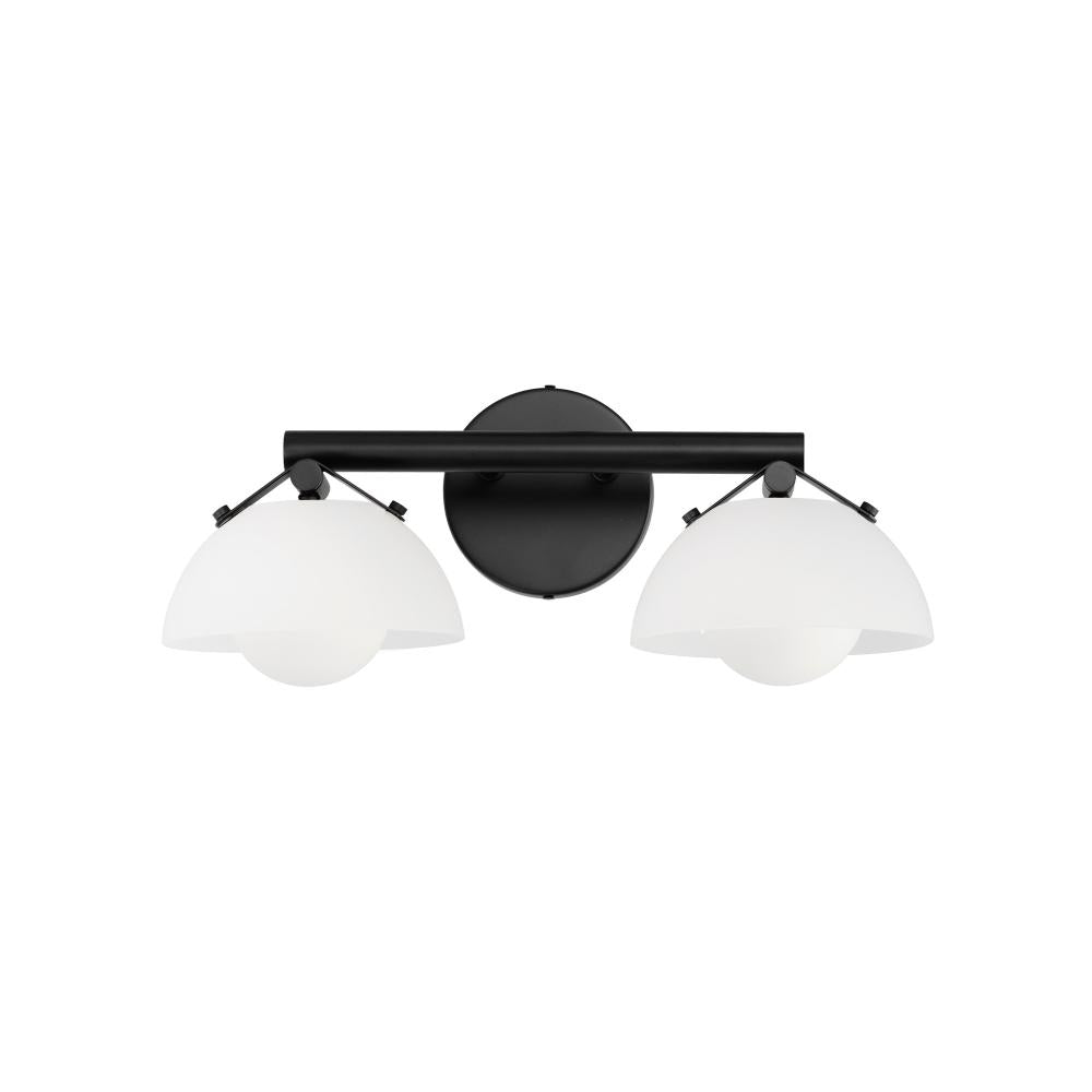 Studio M Lighting SM31002FTBK Domain 2-Light Wall Sconce - Frost/Black