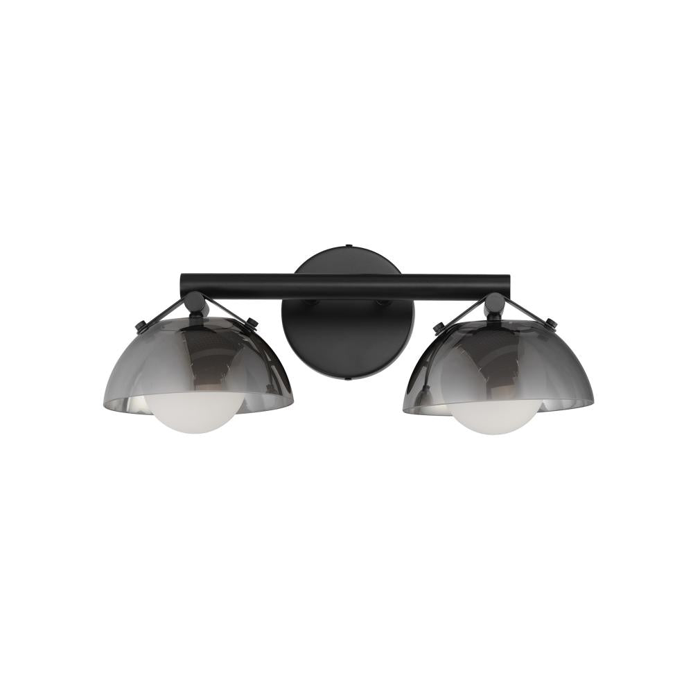 Studio M Lighting SM31002MSKBK Domain 2-Light Wall Sconce - Smoke/Matte Black