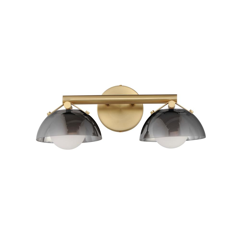 Studio M Lighting SM31002MSKNAB Domain 2-Light Wall Sconce - Smoke/Brass