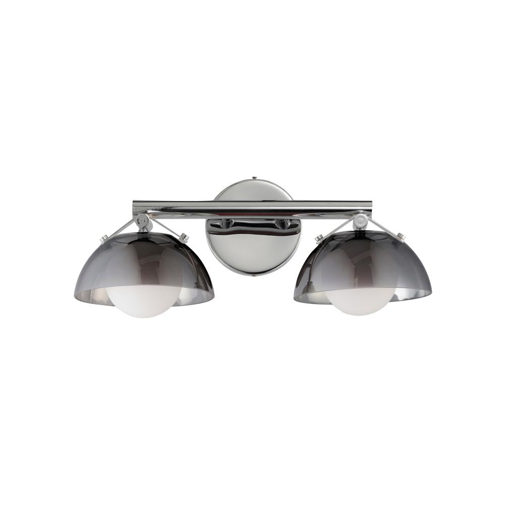 Studio M Lighting SM31002MSKPC Domain 2-Light Wall Sconce - Smoke/Polished Chrome