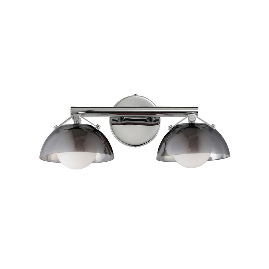 Studio M Lighting SM31002MSKPC Domain 2-Light Wall Sconce - Smoke/Polished Chrome