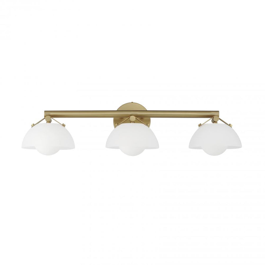 Studio M Lighting SM31003FTNAB Domain 3-Light Bath Vanity - Frost/Brass