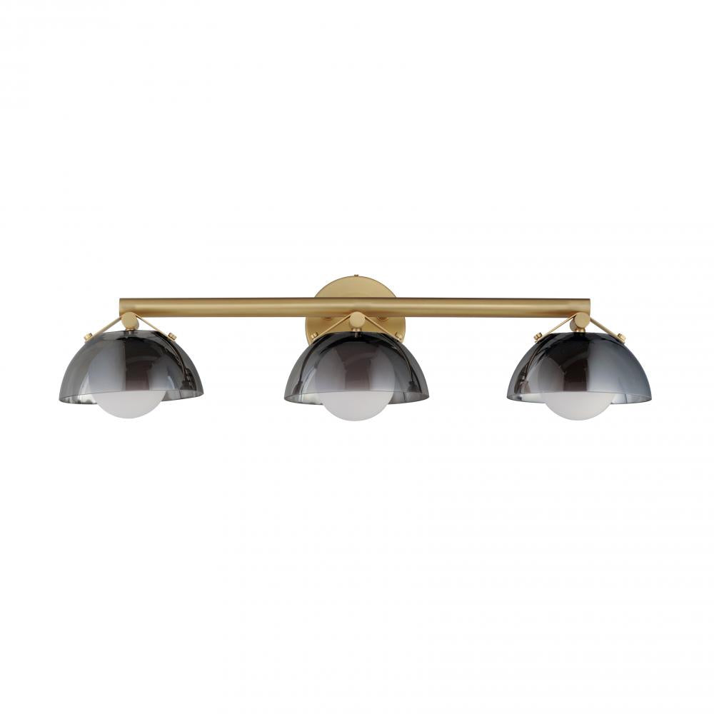 Studio M Lighting SM31003MSKNAB Domain 3-Light Wall Sconce - Smoke/Brass