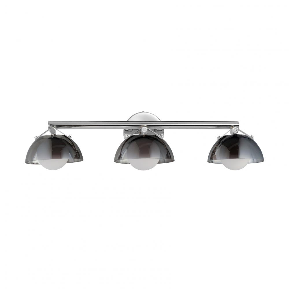 Studio M Lighting SM31003MSKPC Domain 3-Light Wall Sconce - Smoke/Polished Chrome