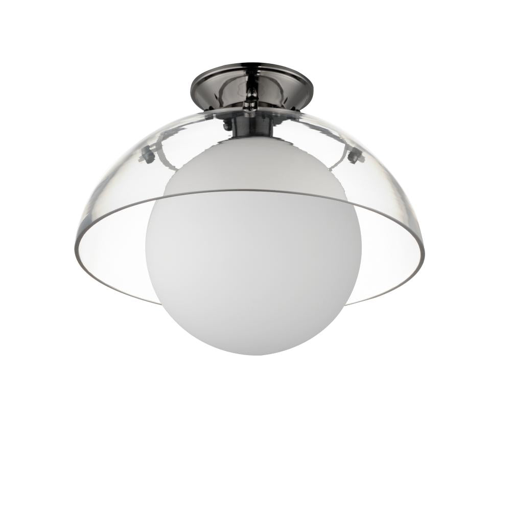 Studio M Lighting SM31009CLBC Domain 14" Semi Flush Mount - Clear/Black Nickel
