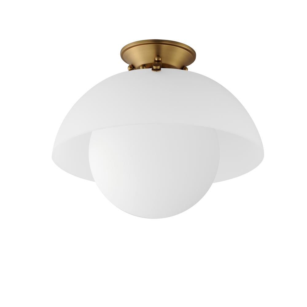 Studio M Lighting SM31009FTNAB Domain 14" Semi Flush Mount - Frost/Brass