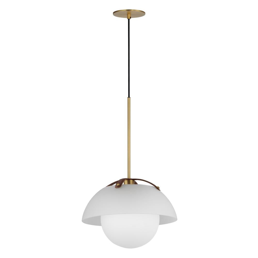 Studio M Lighting SM31014FTNAB Domain 14" Pendant Frost/Natural Aged Brass