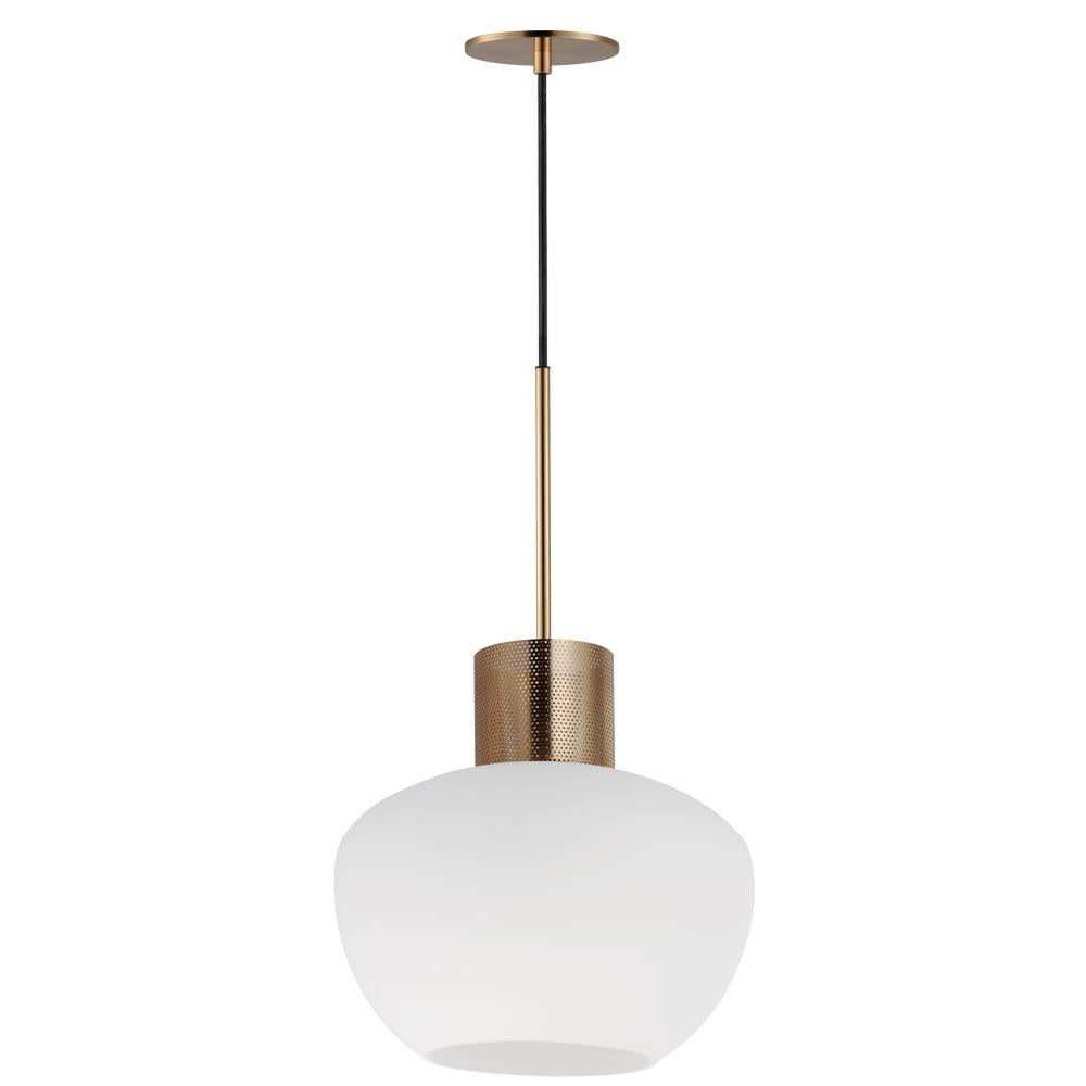 Studio M Lighting SM31086FTHR Incognito 14" Pendant - Frost/Heritage Brass