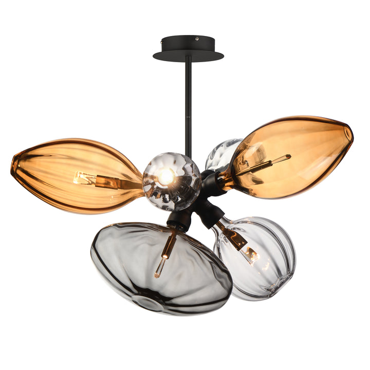 Studio M Lighting SM49301EMSKBK Ray Dance Cluster Ray Dance Single Cluster 6-Light LED Pendant
