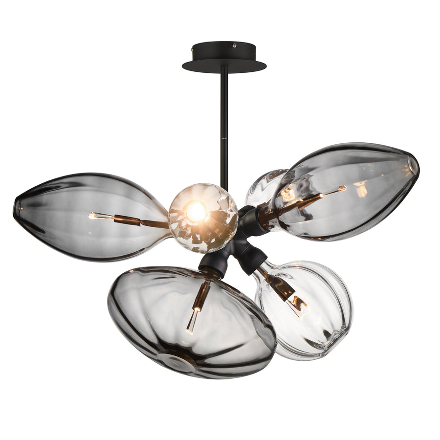 Studio M Lighting SM49301MSCLBK Ray Dance Cluster Ray Dance Single Cluster 6-Light LED Pendant