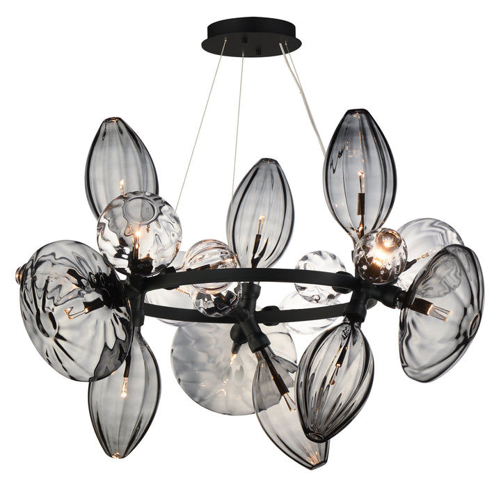 Studio M Lighting SM49303MSCLBK Ray Dance Cluster Ray Dance 18-Light 3 Cluster LED Pendant