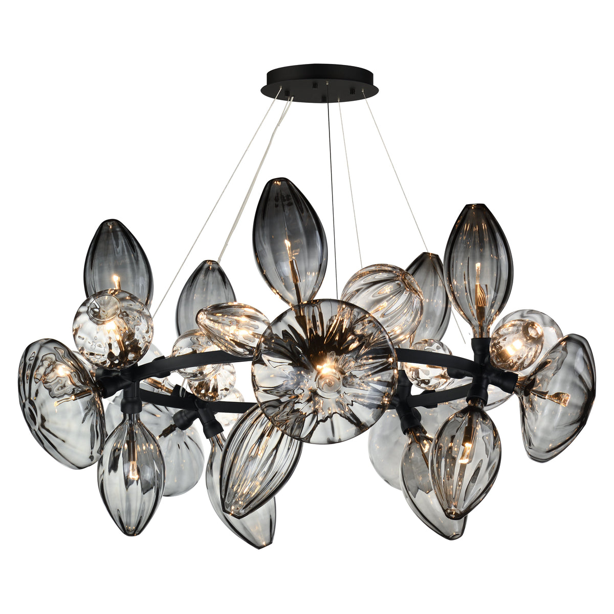Studio M Lighting SM49305MSCLBK Ray Dance Cluster Ray Dance 30-Light 5 Cluster LED Pendant