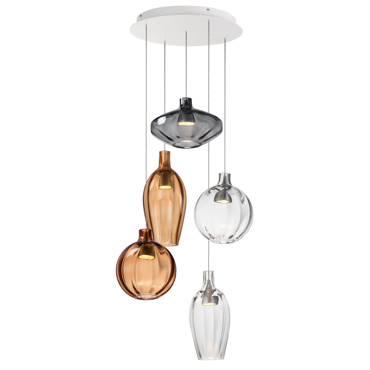 Studio M Lighting SM49315EMSK Ray Dance 5-Light LED Multi-Pendant