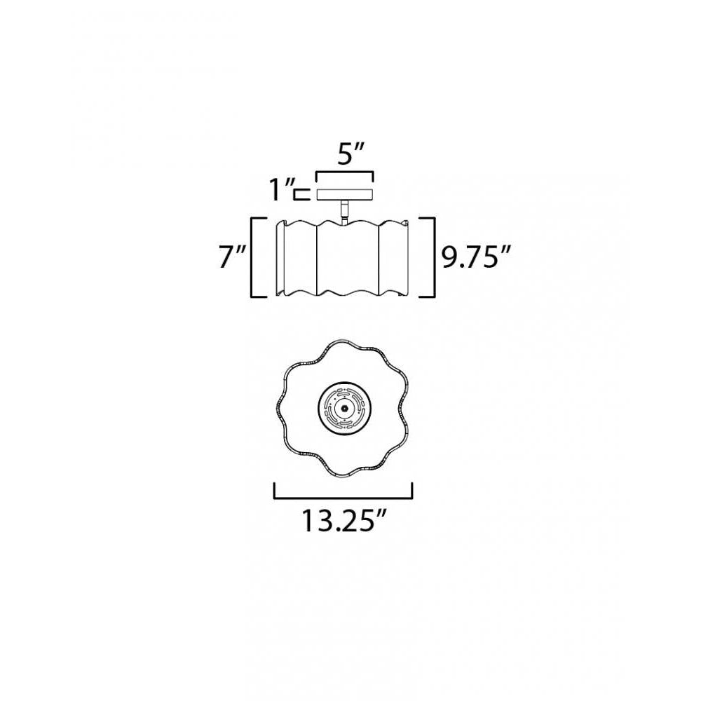 Studio M SM73880WTGLD Curtain Call Semi Flush Ceiling Light Fixture - Alternate view