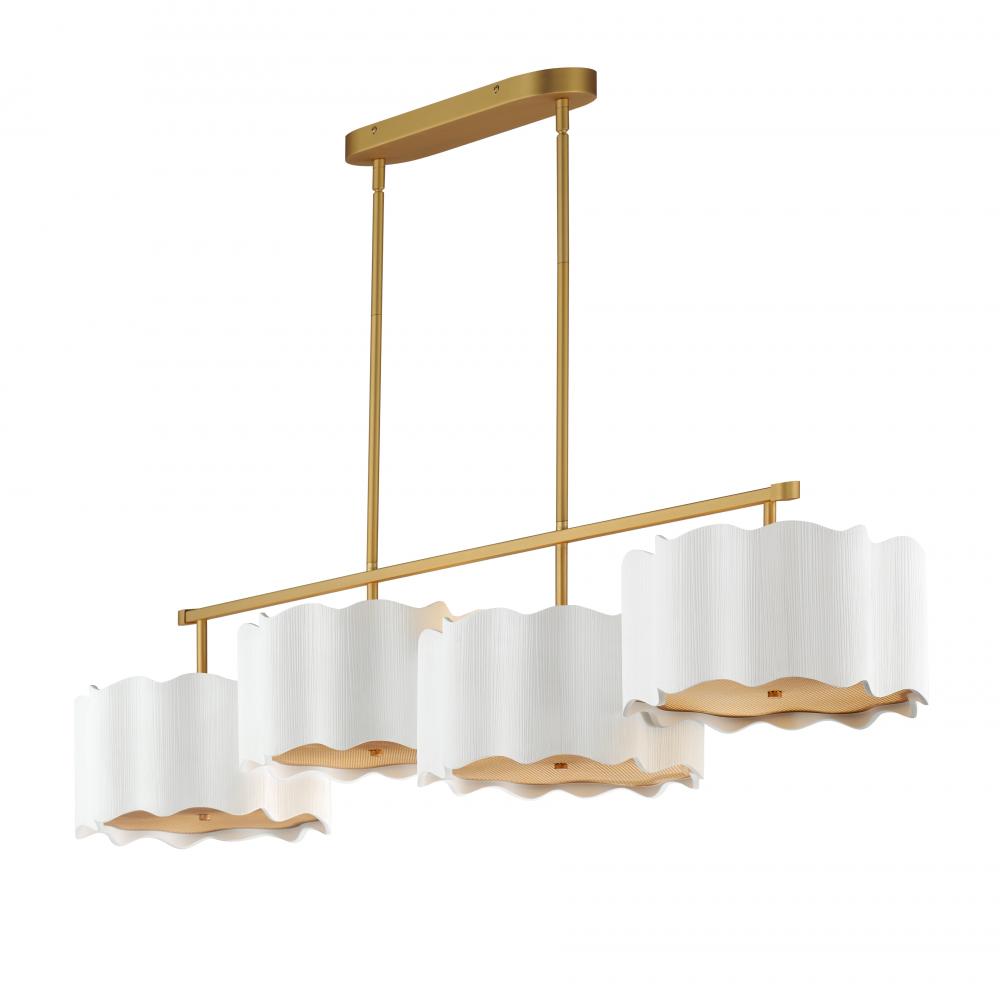 Studio M Lighting SM73884WTGLD Curtain Call 4-Light Pendant