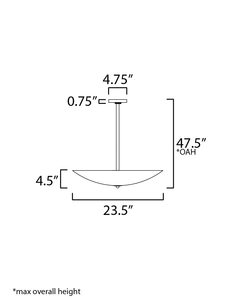 Studio M Lighting SM81854BK Vesta 24" LED Pendant/Semi-Flush