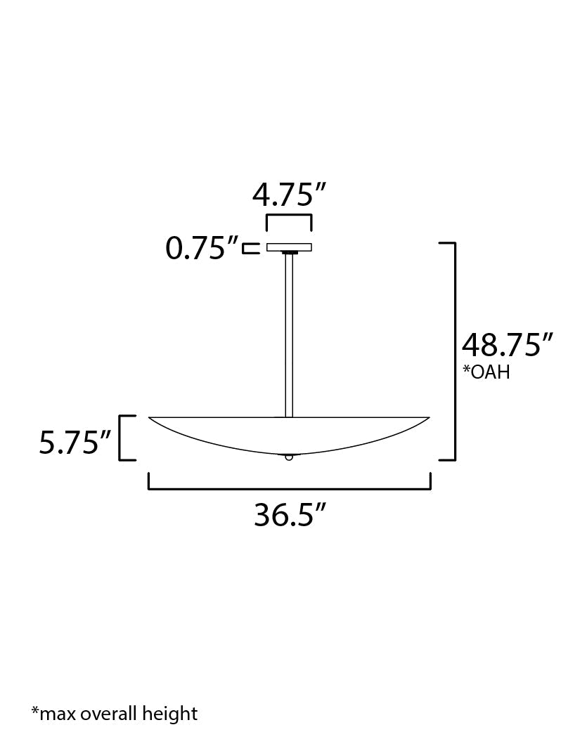 Studio M Lighting SM81856BK Vesta 36" LED Pendant/Semi-Flush
