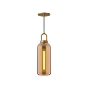 ALORA MOOD Lighting PD401505AGCP Pendant, 1 Light, Aged Gold/Copper Glass