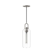 ALORA MOOD Lighting PD401505BNCL Pendant Light Fixture, UL Damp Rated, Brushed Nickel/Clear Glass