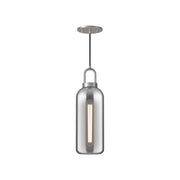 ALORA MOOD Lighting PD401505BNSM Soji 5-in Pendant Light Fixture, UL Damp Rated, Brushed Nickel/Smoked Solid Glass