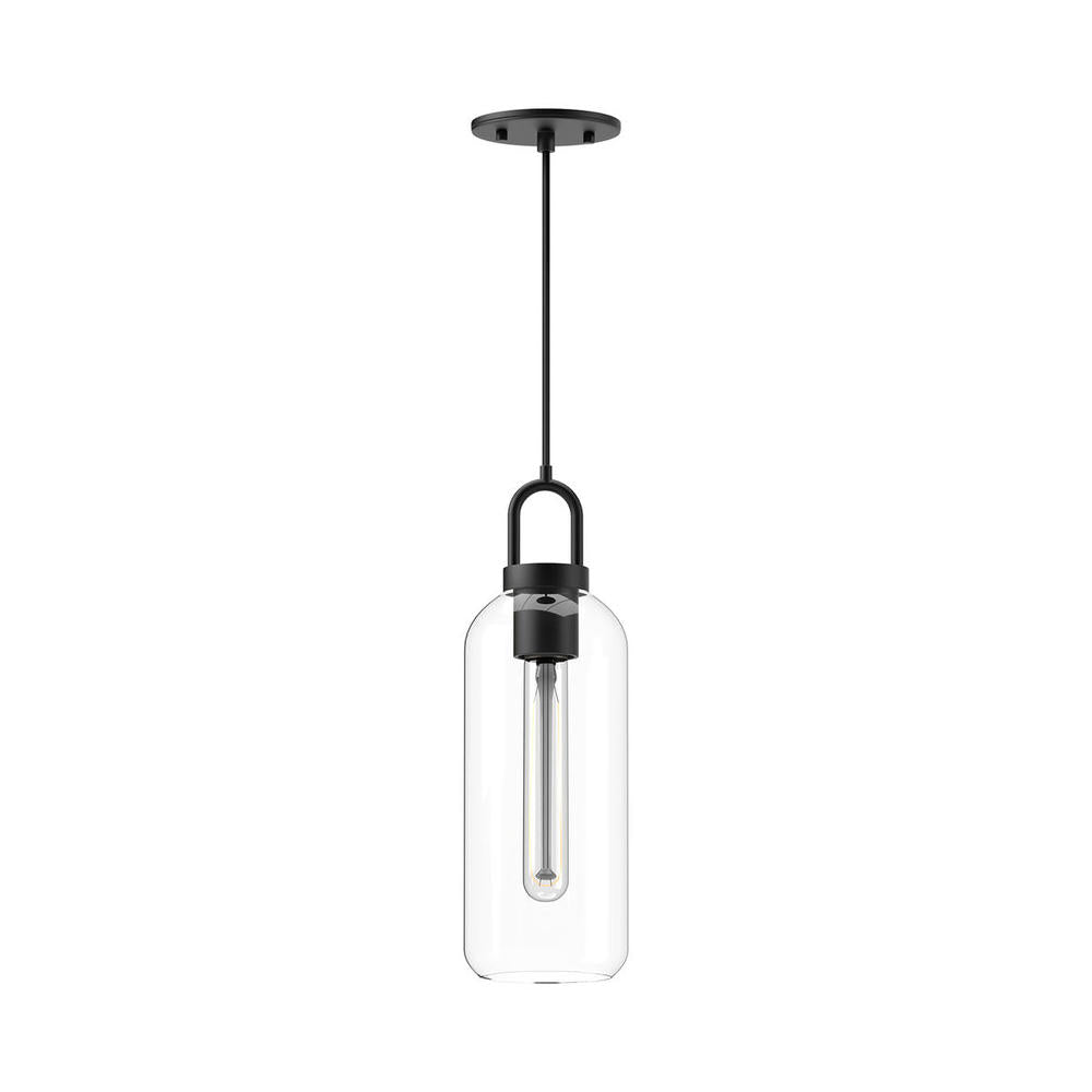 ALORA MOOD Lighting PD401505MBCL Soji 5-in Clear Glass/Matte Black Pendant, 1 Light, Clear Glass/Matte Black