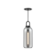 ALORA MOOD Lighting PD401505MBSM Pendant, 1 Light, Matte Black/Smoked Solid Glass